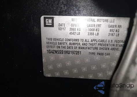 2017 Buick Lacrosse Preferred from USA, damaged, VIN 1G4ZN5SS1HU197281